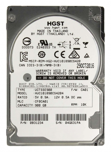 Жесткий диск HGST 0B31234 900Gb 10520 SAS 2,5" HDD