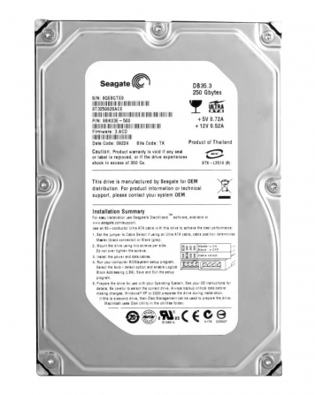 Жесткий диск Seagate 9BK03E 250Gb 7200 IDE 3.5" HDD