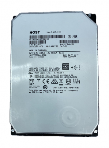 Жесткий диск HGST HUH728080AL4200 8Tb 7200 SAS 3,5" HDD