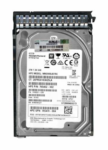 Жесткий диск HP 765466-B21 2Tb 7200 SAS 2,5" HDD