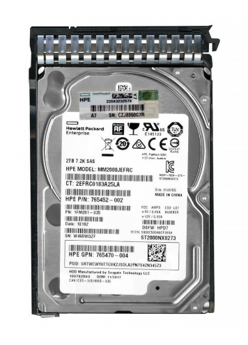 Жесткий диск HP 765452-002 2Tb 7200 SAS 2,5" HDD