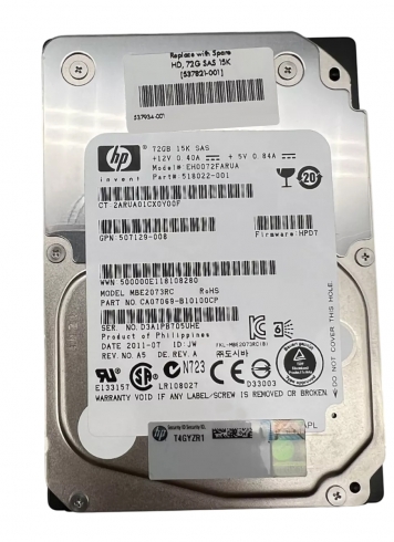 Жесткий диск HP 537805-B21 72Gb  SAS 2,5" HDD