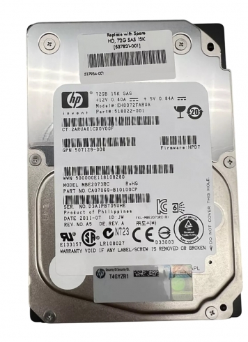 Жесткий диск HP 537821-001 72Gb  SAS 2,5" HDD