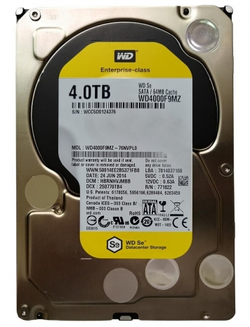 Жесткий диск Western Digital WD4000F9MZ 4Tb 7200 SATAIII 3.5" HDD