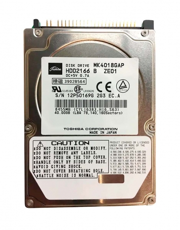 Жесткий диск Toshiba HDD2166 40Gb 4200 IDE 2,5" HDD