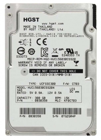 Жесткий диск HGST HUC156030CSS204 300Gb 15000 SAS 2,5" HDD