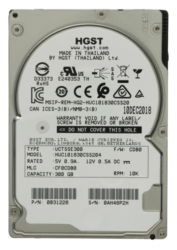Жесткий диск HGST 0B31228 300Gb 10520 SAS 2,5" HDD