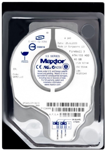Жесткий диск Maxtor 2F040L0 40Gb 5400 IDE 3.5" HDD