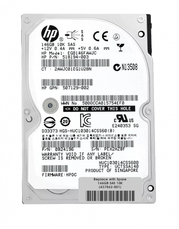 Жесткий диск HP 437862-001 146Gb SAS 2,5" HDD