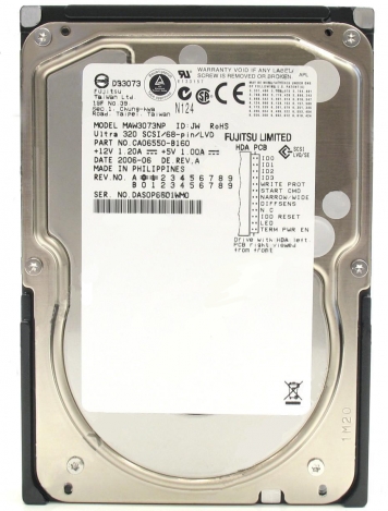 Жесткий диск Fujitsu MAW3073NP 73,5Gb  U320SCSI 3.5" HDD