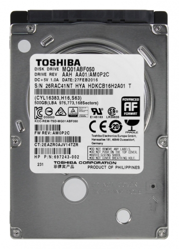 Жесткий диск Toshiba 697243-002 500Gb 5400 SATA 2,5" HDD