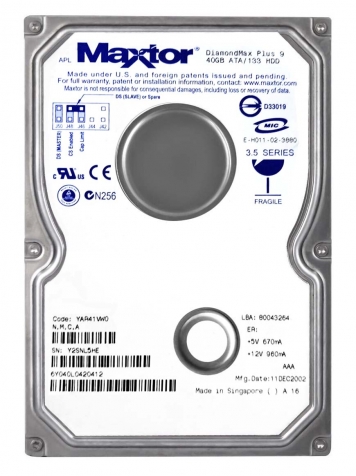 Жесткий диск Maxtor 6Y040L0 40Gb 7200 IDE 3.5" HDD