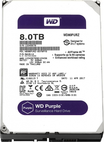 Жесткий диск Western Digital WD80PURZ 8Tb IntelliPower SATAIII 3.5" HDD