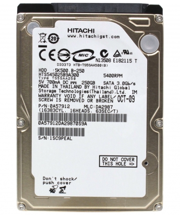 Жесткий диск Hitachi HTS545025B9A300 250Gb 5400 SATAII 2,5" HDD