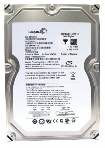 Жесткий диск Seagate ST3500620AS 500Gb  SATAII 3,5" HDD