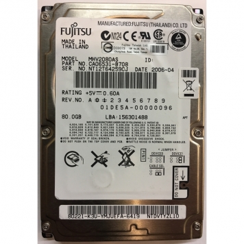 Жесткий диск Fujitsu CA06531-B708 80Gb 5400 IDE 2,5" HDD