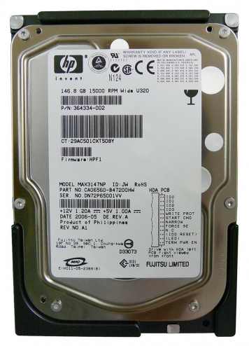 Жесткий диск HP 364334-002 146,8Gb U320SCSI 3.5" HDD