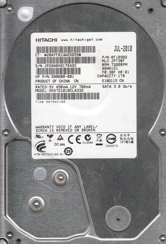 Жесткий диск HP 588600-001 1Tb  SATAII 3,5" HDD