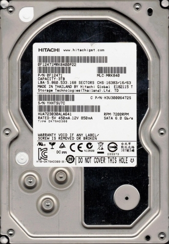 Жесткий диск Hitachi 0F12471 3Tb 7200 SATAIII 3.5" HDD