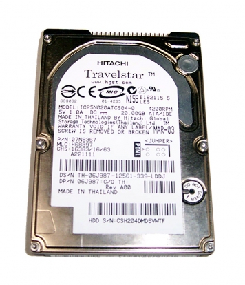 Жесткий диск Hitachi 6J987 20Gb 4200 IDE 2,5" HDD