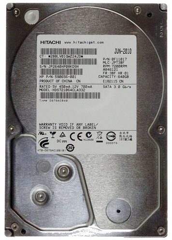 Жесткий диск Hitachi HDS721064CLA332 640Gb 7200 SATAII 3.5" HDD