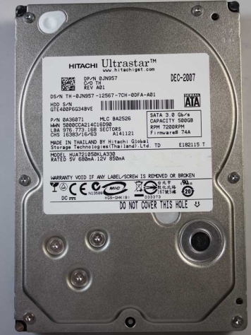 Жесткий диск Hitachi HUA721050KLA330 500Gb  SATAII 3,5" HDD