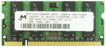 Оперативная память Micron MT16HTF25664HY-667E1 DDRII 2048Mb
