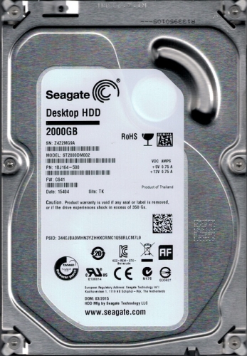 Жесткий диск Seagate 1BJ164 2Tb 7200 SATAIII 3.5" HDD