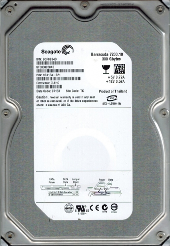 Жесткий диск Seagate 9BJ133 300Gb 7200 SATAII 3.5" HDD