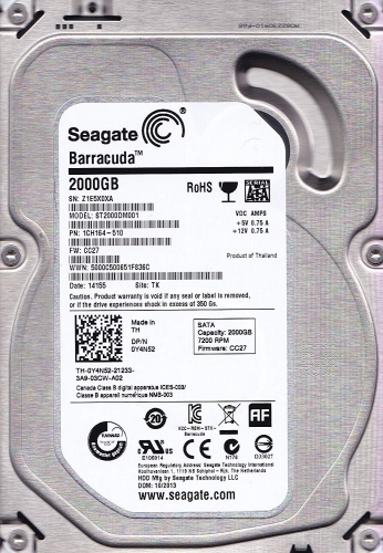 Жесткий диск Seagate 9YN164 2Tb  SATAIII 3,5" HDD