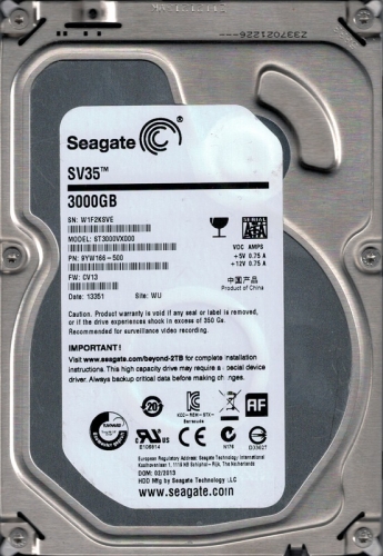 Жесткий диск Seagate 9YW166 3Tb  SATAIII 3,5" HDD