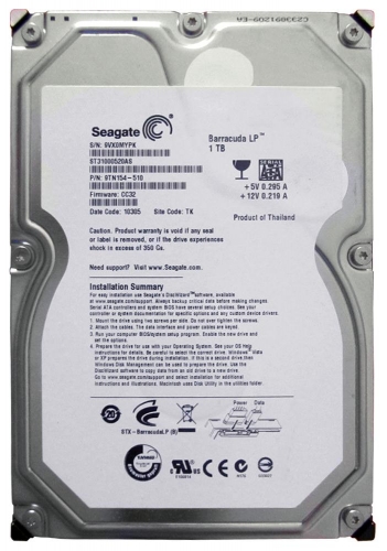Жесткий диск Seagate ST31000520AS 1Tb 5900 SATAII 3.5" HDD