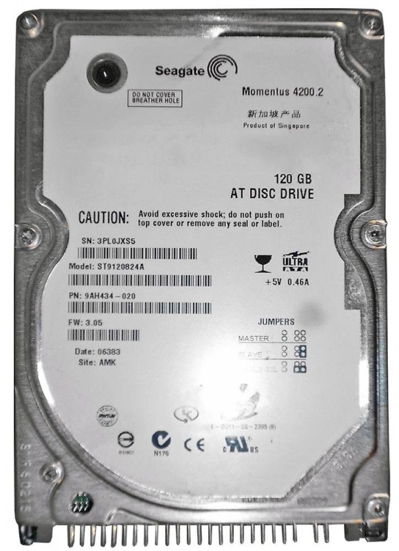 ヤフオク! - SEAGATE (ST9120824A) 120GB 4200rpm 8M 中古正... | obliphica.com.br