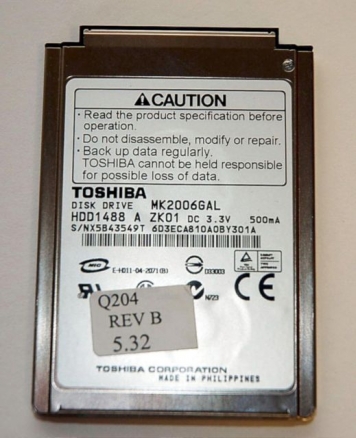 Жесткий диск Toshiba MK2006GAL 20Gb 4200 IDE 1,8" HDD