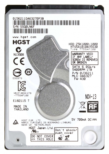 Жесткий диск HGST 0J36211 1TB 5400 SATAIII 2.5" HDD