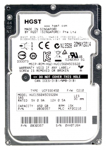 Жесткий диск HGST 0B30357 450Gb 15000 SAS 2,5" HDD