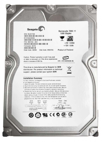 Жесткий диск Seagate ST31000340AS 1Tb  SATAII 3,5" HDD