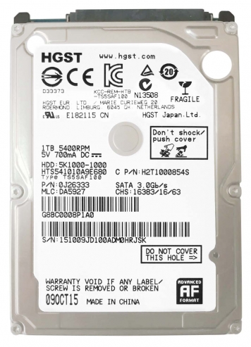 Жесткий диск Hitachi 0J26333 1Tb 5400 SATAIII 2,5" HDD