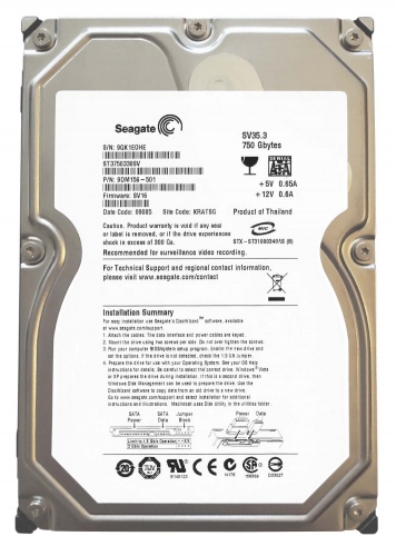 Жесткий диск Seagate ST3750330SV 750Gb  SATAII 3,5" HDD