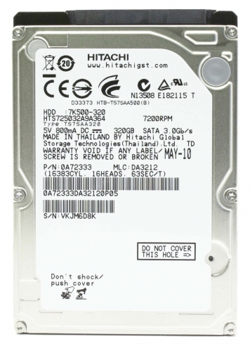 Жесткий диск Hitachi HTS725032A9A364 320Gb 7200 SATAII 2,5" HDD