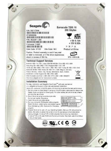 Жесткий диск Seagate 9BJ03F 200Gb 7200 IDE 3.5" HDD