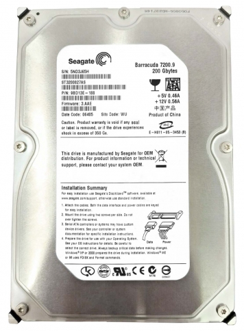 Жесткий диск Seagate 9BD13E 200Gb 7200 SATAII 3.5" HDD