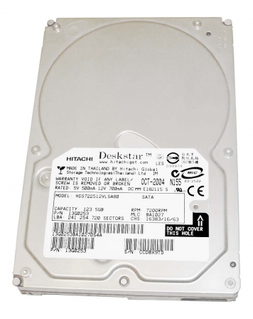 Жесткий диск Hitachi HDS722512VLSA80 123,5Gb 7200 SATA 3.5" HDD