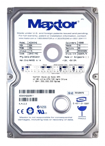 Жесткий диск Maxtor 4K040H2 40Gb 5400 IDE 3.5" HDD