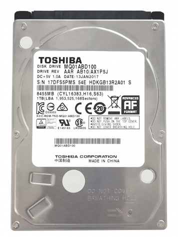 Жесткий диск Toshiba HDKGB13R2A01 1Tb 5400 SATAII 2,5" HDD