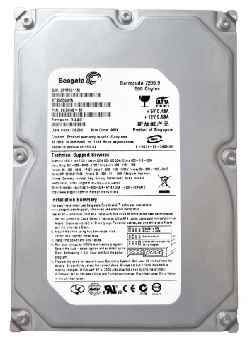 Жесткий диск Seagate ST3500641A 500Gb 7200 IDE 3.5" HDD
