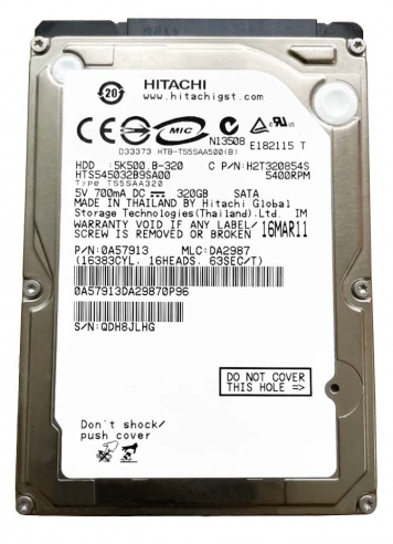 Жесткий диск Hitachi HTS545032B9A300 320Gb 5400 SATAII 2,5" HDD