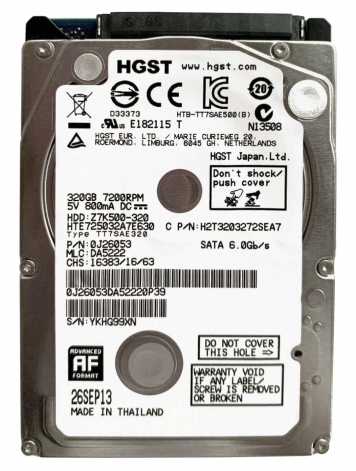 Жесткий диск Hitachi 0J26053 320Gb 7200 SATAIII 2,5" HDD