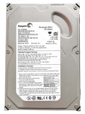 Жесткий диск Seagate ST3120213A 120Gb 7200 IDE 3.5" HDD