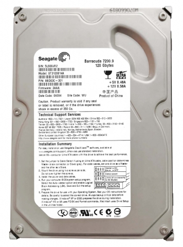 Жесткий диск Seagate 9BD03C 120Gb 7200 IDE 3.5" HDD